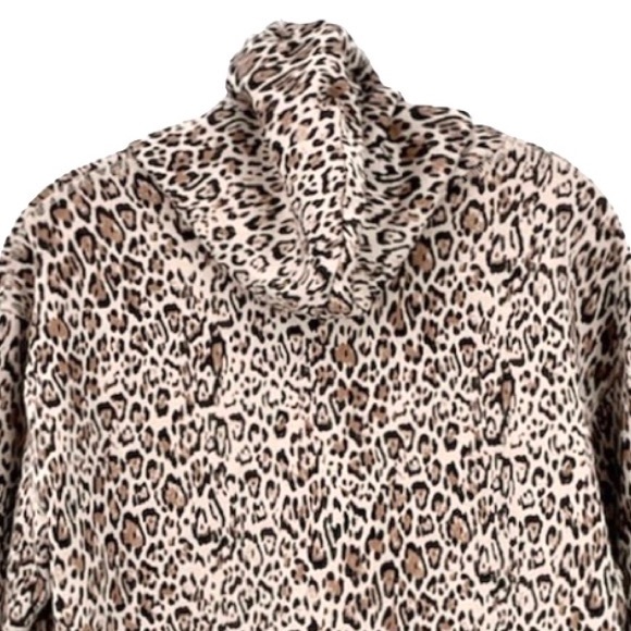 Socialite sz XS tan leopard print pullover hoodie - Picture 13 of 13